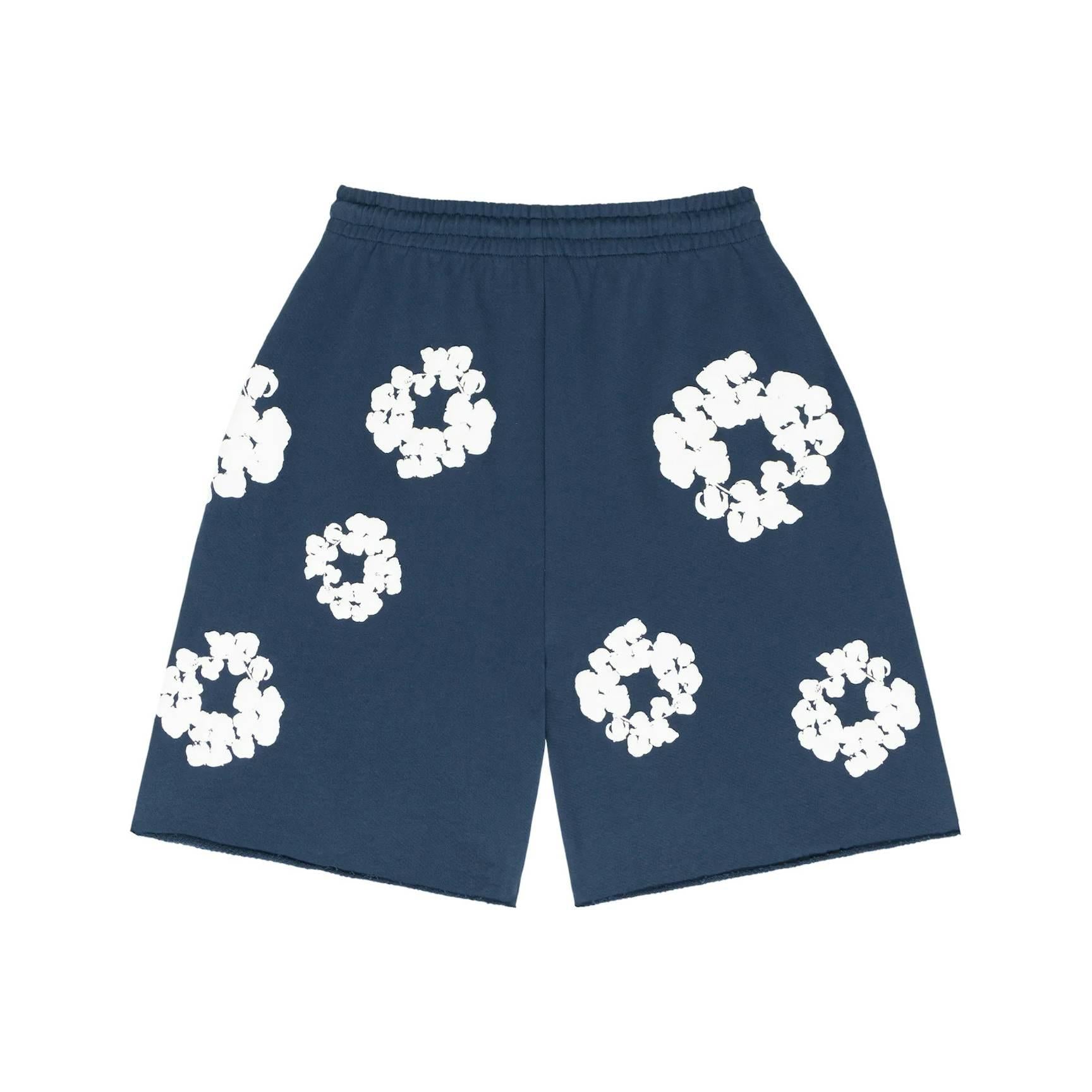 Denim Tears The Cotton Wreath Shorts - Navy